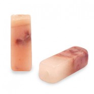 Tube natural stone bead 13x5mm Pink aventurine quartz salmon peach
